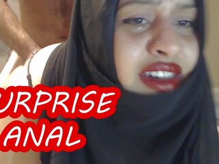 Bolestivý prekvapenie anál s vydaté hidžáb žena &excl;