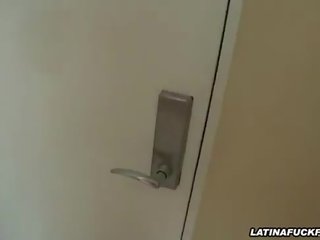 Latina Exhibitionist Sucks phallus In A Hotel Stairwell