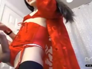 Red lingerie Femboy huge johnson Online