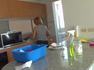 Operacion limpieza - dulce latina servitoare julia garcia curăță the casă gol și devine pounded greu