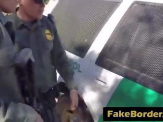 Border patrol agent buries penis into latina's tight cunt
